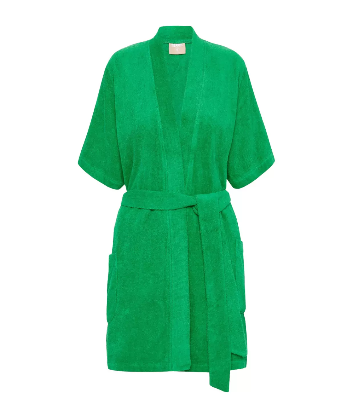 Fashion Abito Towelling Robe In Verde Dresses