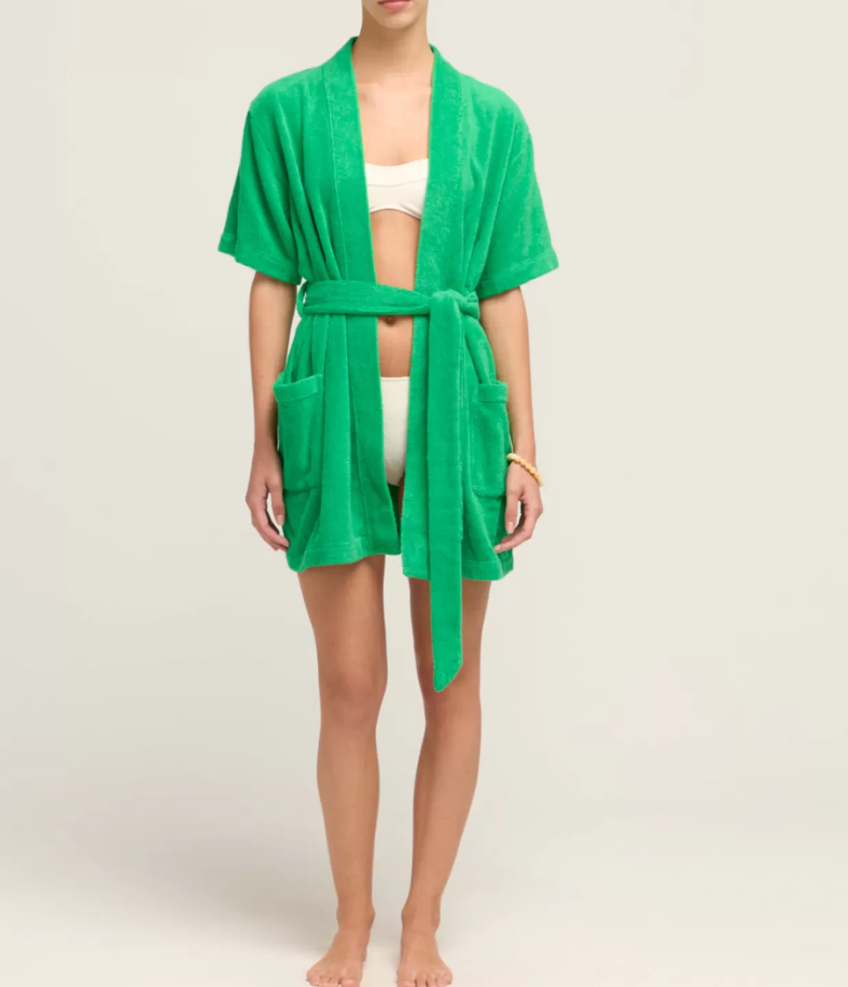 Fashion Abito Towelling Robe In Verde Dresses