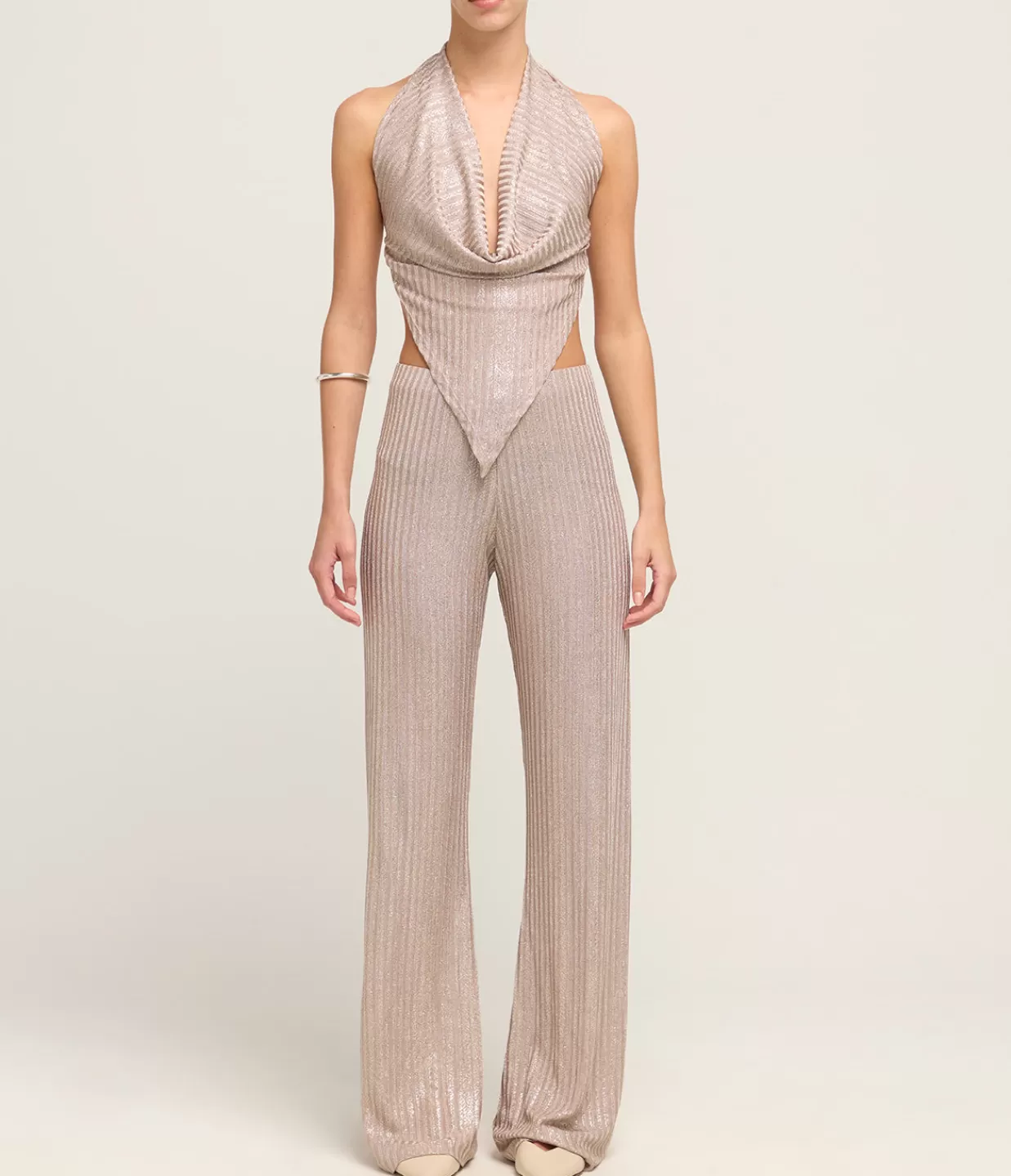 Shop A-line Knit Pant In Antique Silver Pants