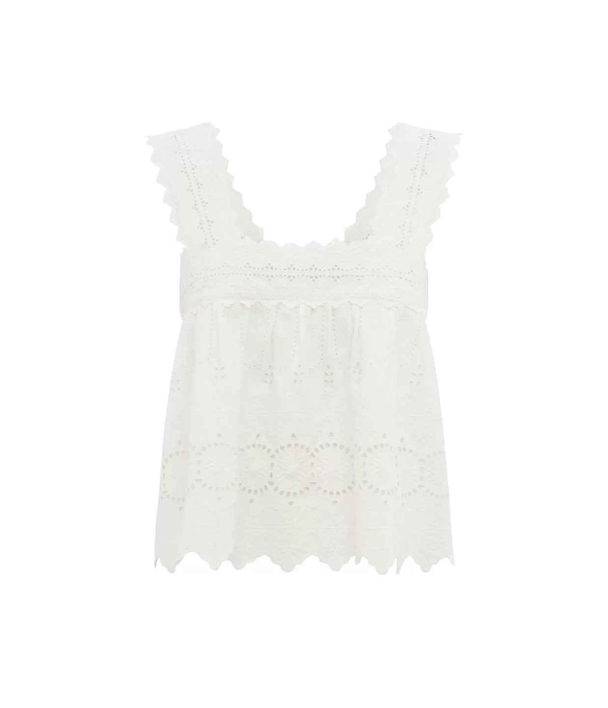Cheap Amelia Top In Vintage White Tops