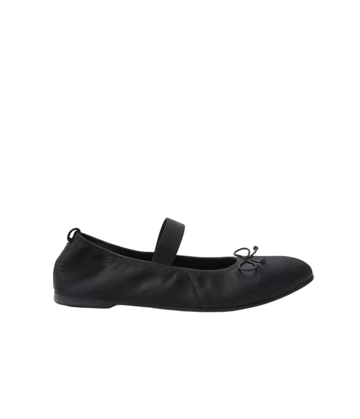 Fashion Ballet Flat In Black Satin Flat Shoes