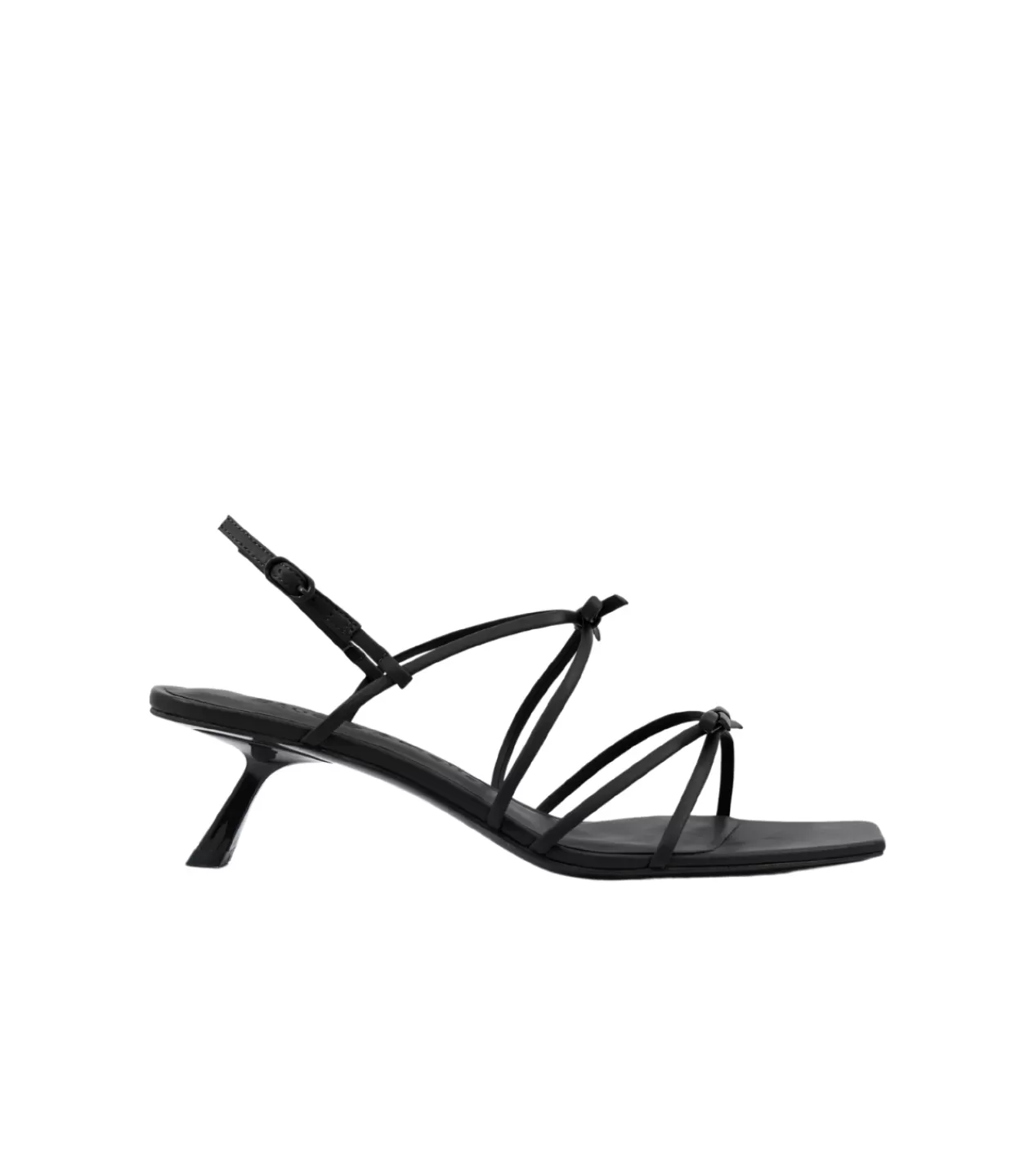 Cheap Ballet Strappy Mule In Black Heels & Pumps