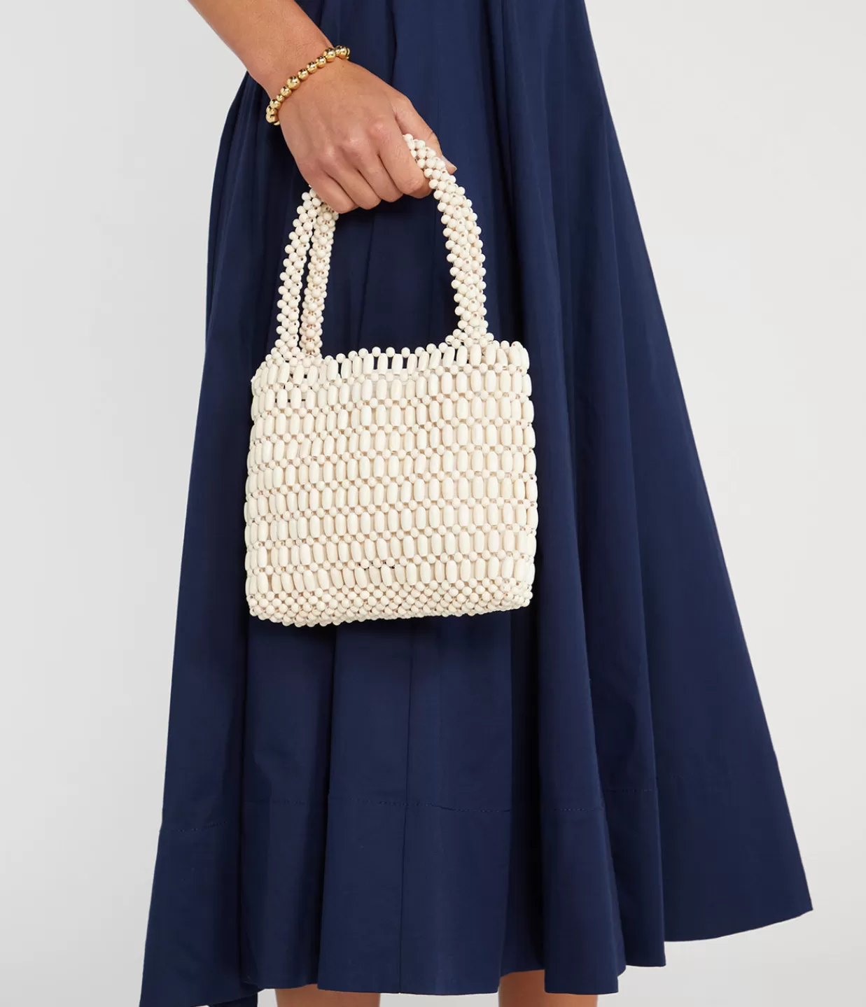 New Beaded Bag In Bone Bags