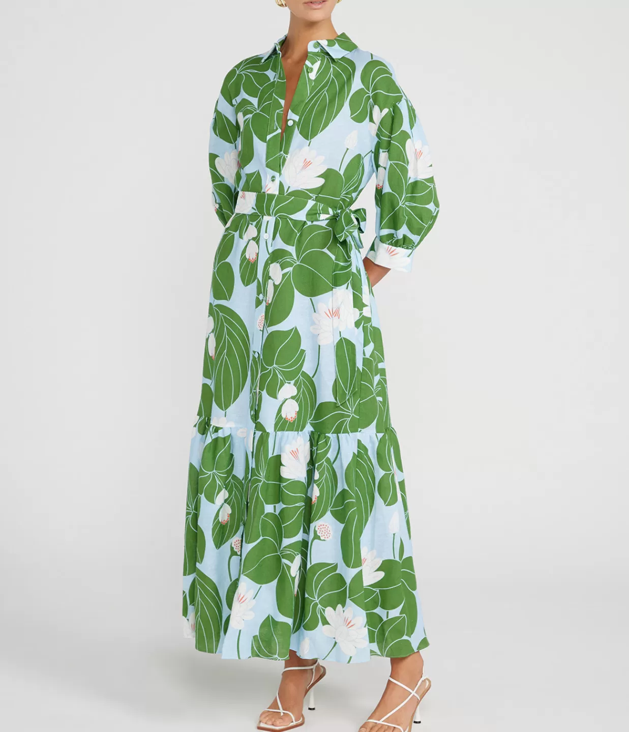 Sale Bianca Shirtdress In Waterlily Green Dresses