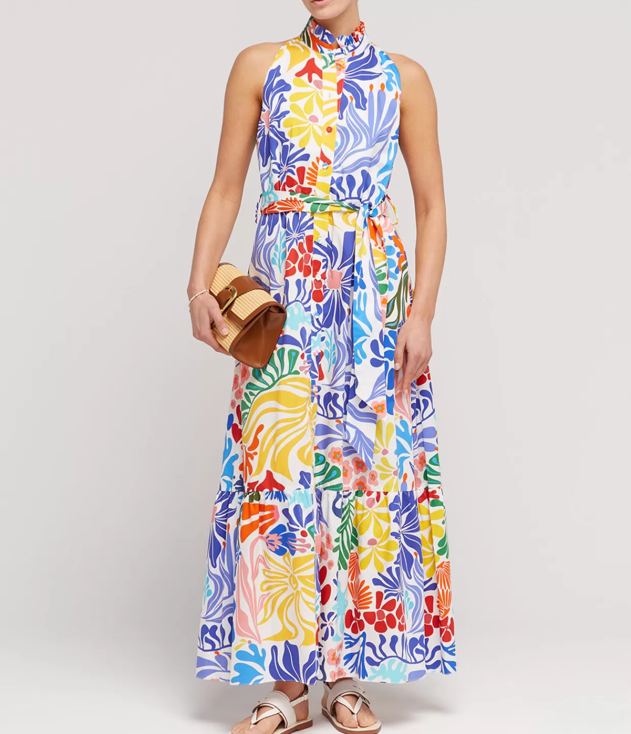 Cheap Biba Cotton Sleeveless Shirt Dress In Sea Sunbath Dresses