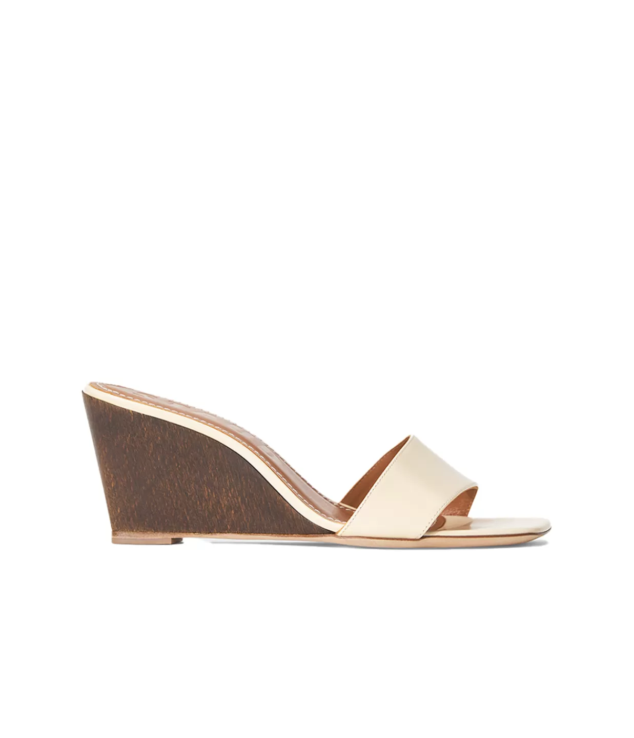 Cheap Billie Wedge In Cream And Wood Heels & Pumps