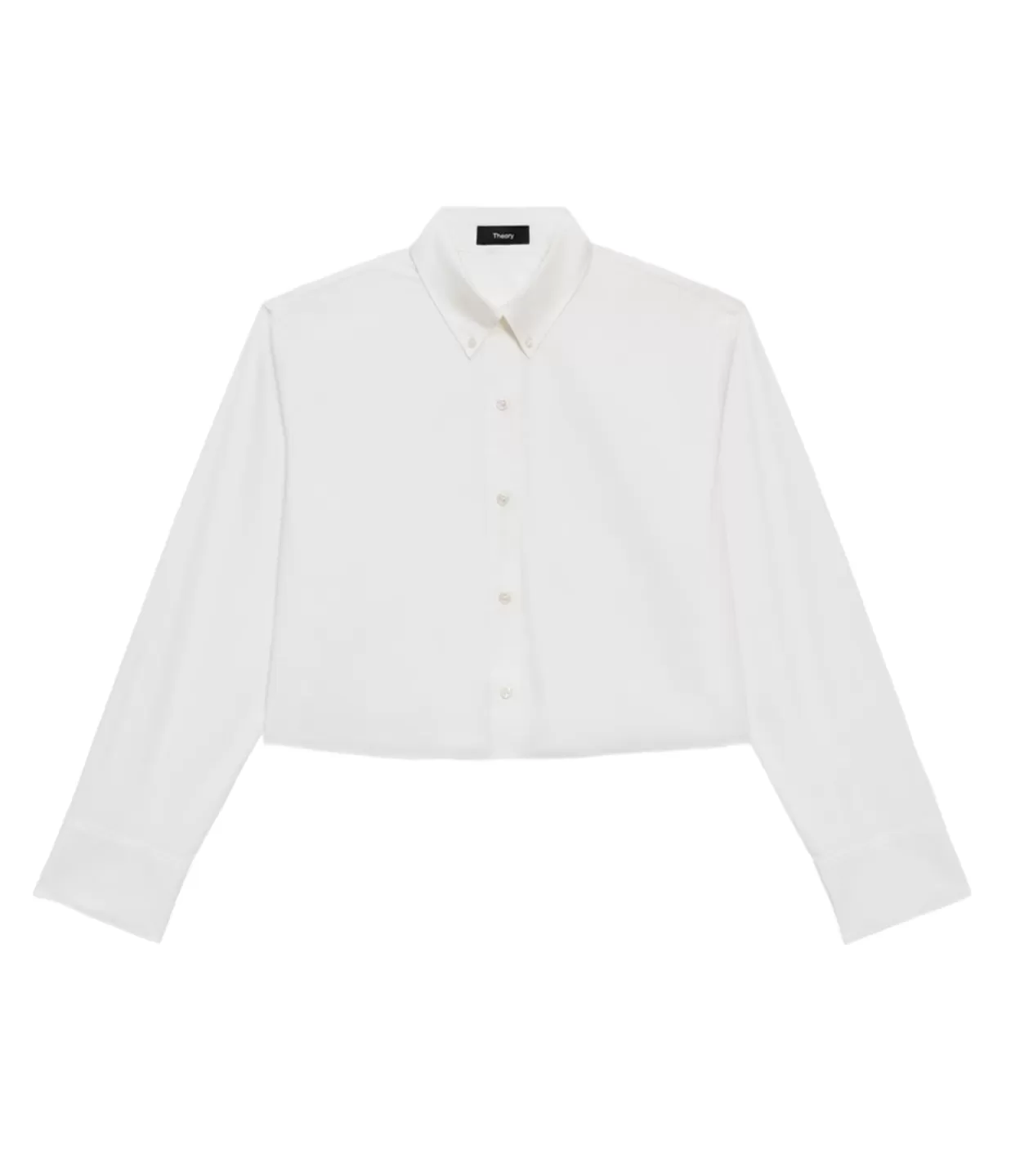 Discount Boxy Cropped Long Sleeve Shirt In White Tops