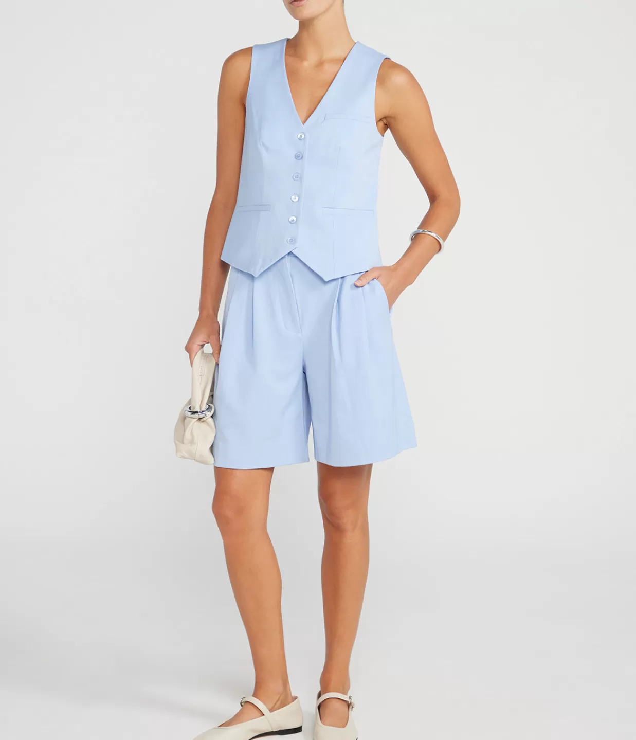 Store Brett Vest In Periwinkle Tops