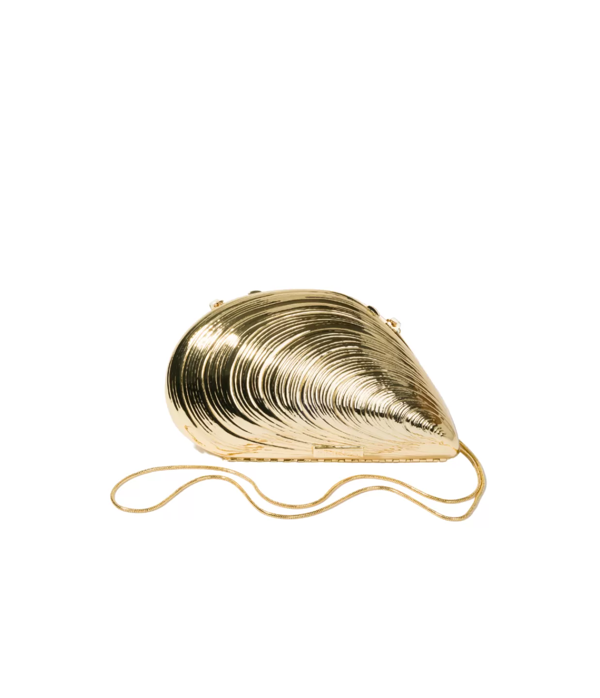 Store Bridget Metal Oyster Shell Clutch In Gold Bags