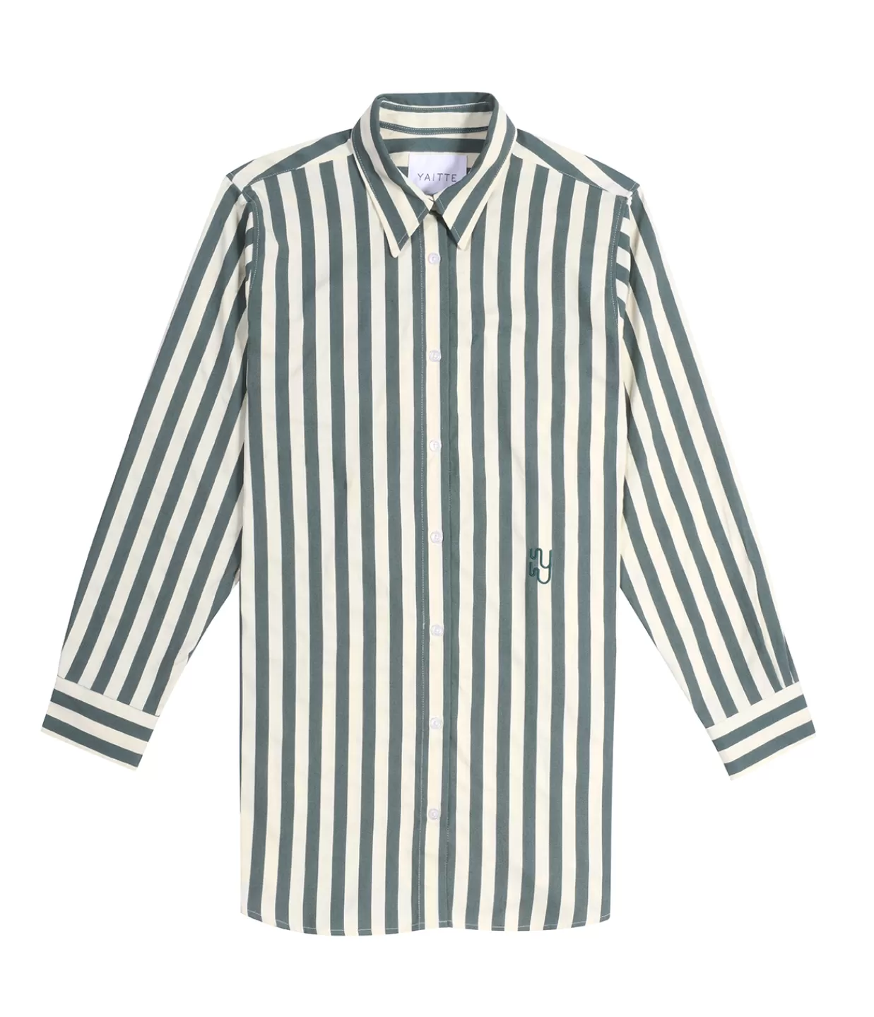 Outlet Buoy Striped Shirt In Green And Off White Tops