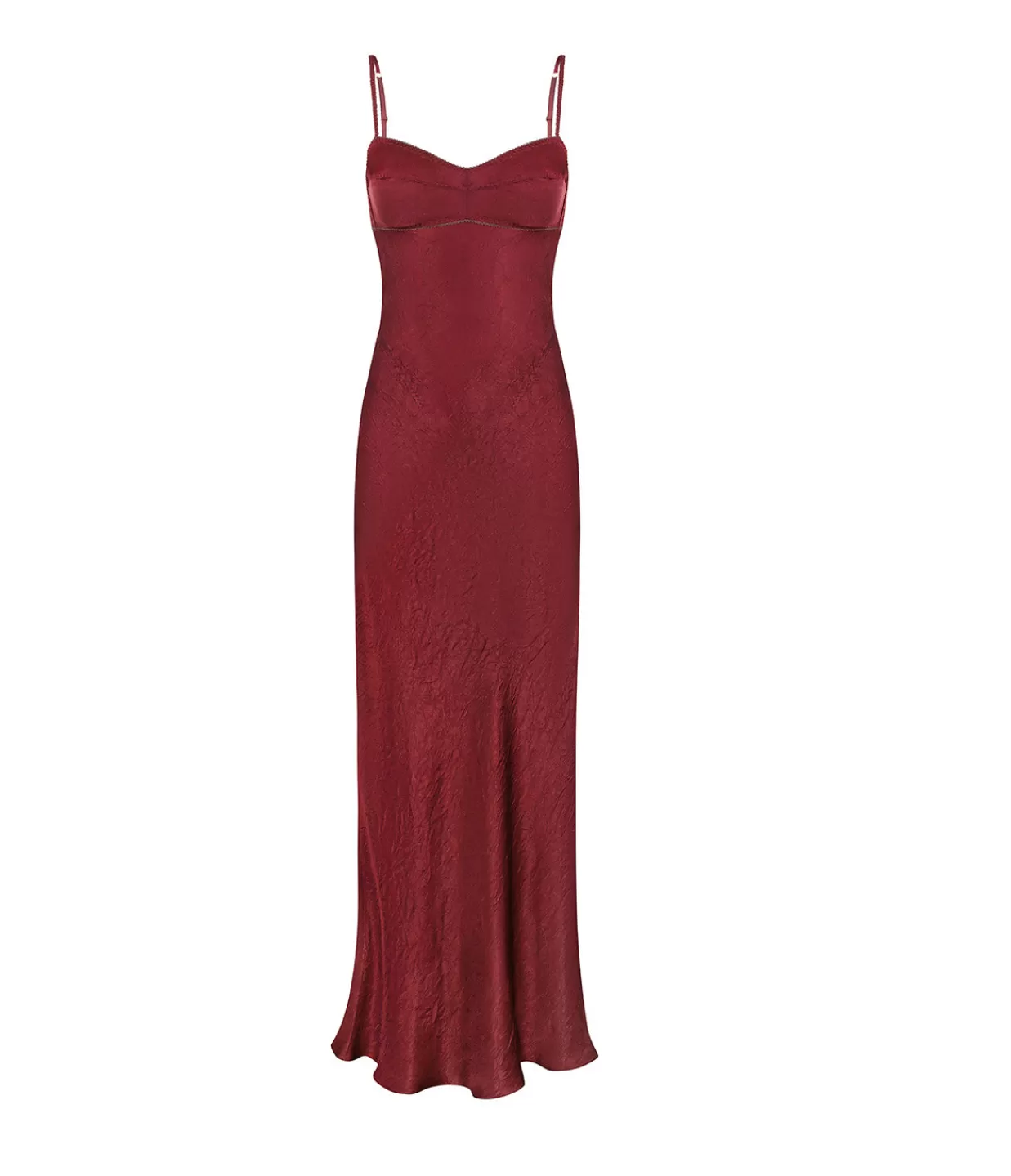 Store Bustier Slip Maxi Dress In Burgundy Dresses