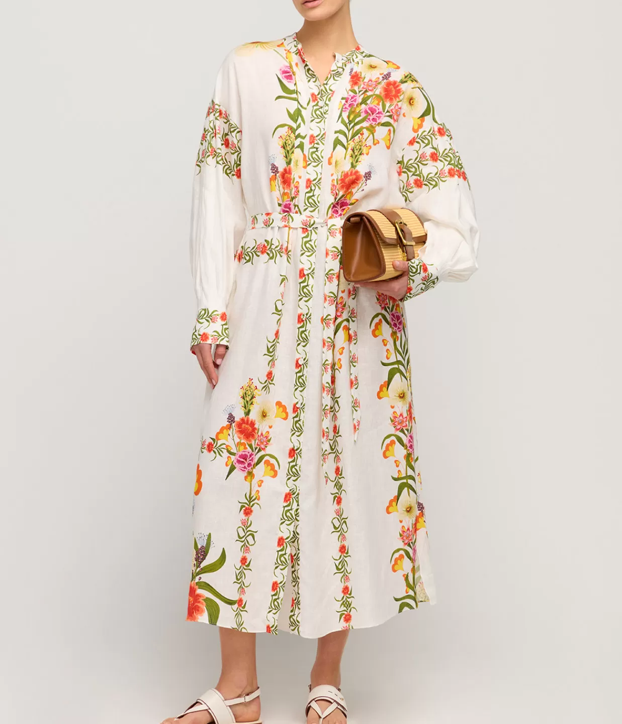 Fashion Camilla Linen Oversized Shirt Dress In Vila Floral Dresses