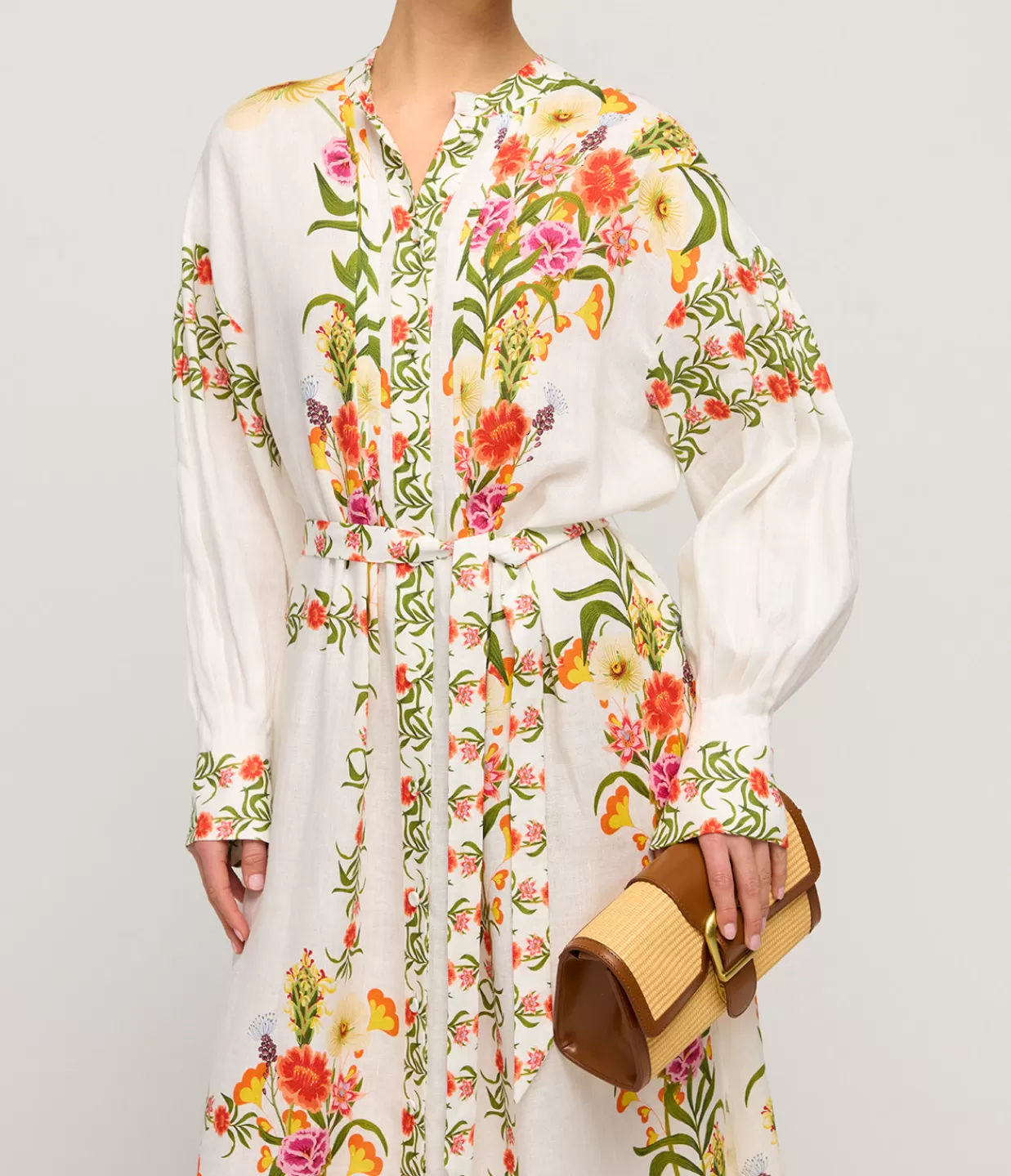 Fashion Camilla Linen Oversized Shirt Dress In Vila Floral Dresses