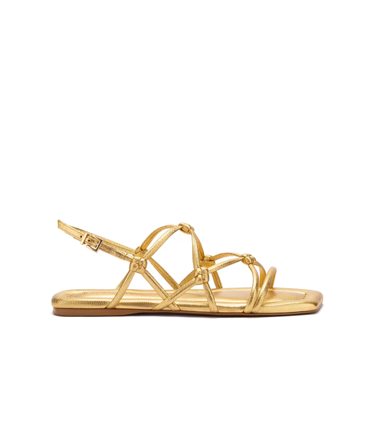 Clearance Camille Flat In Gold Flat Sandals