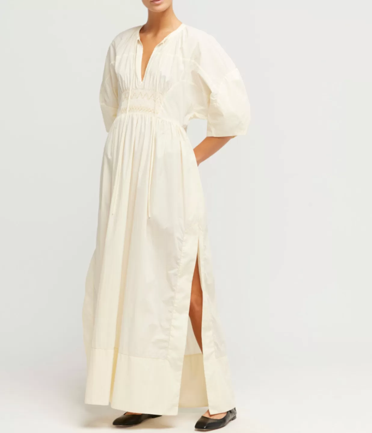 Flash Sale Capri Ruched Dress In Butter Dresses