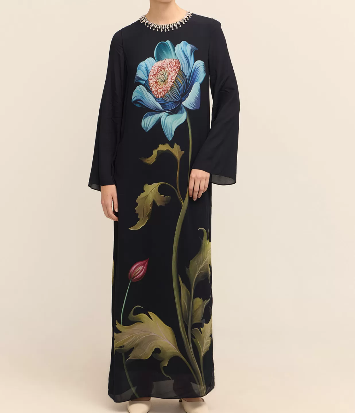 Cheap Capucine Crepe Dress In Painterly Flower Dresses