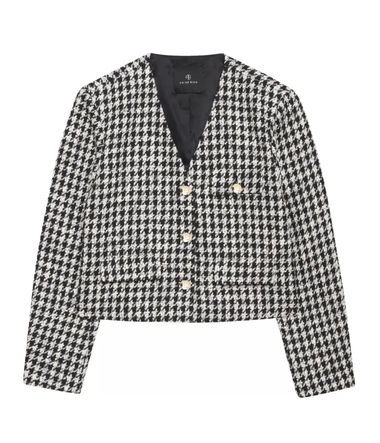 Cheap Cara Jacket In Cream And Black Houndstooth Jackets & Outerwear