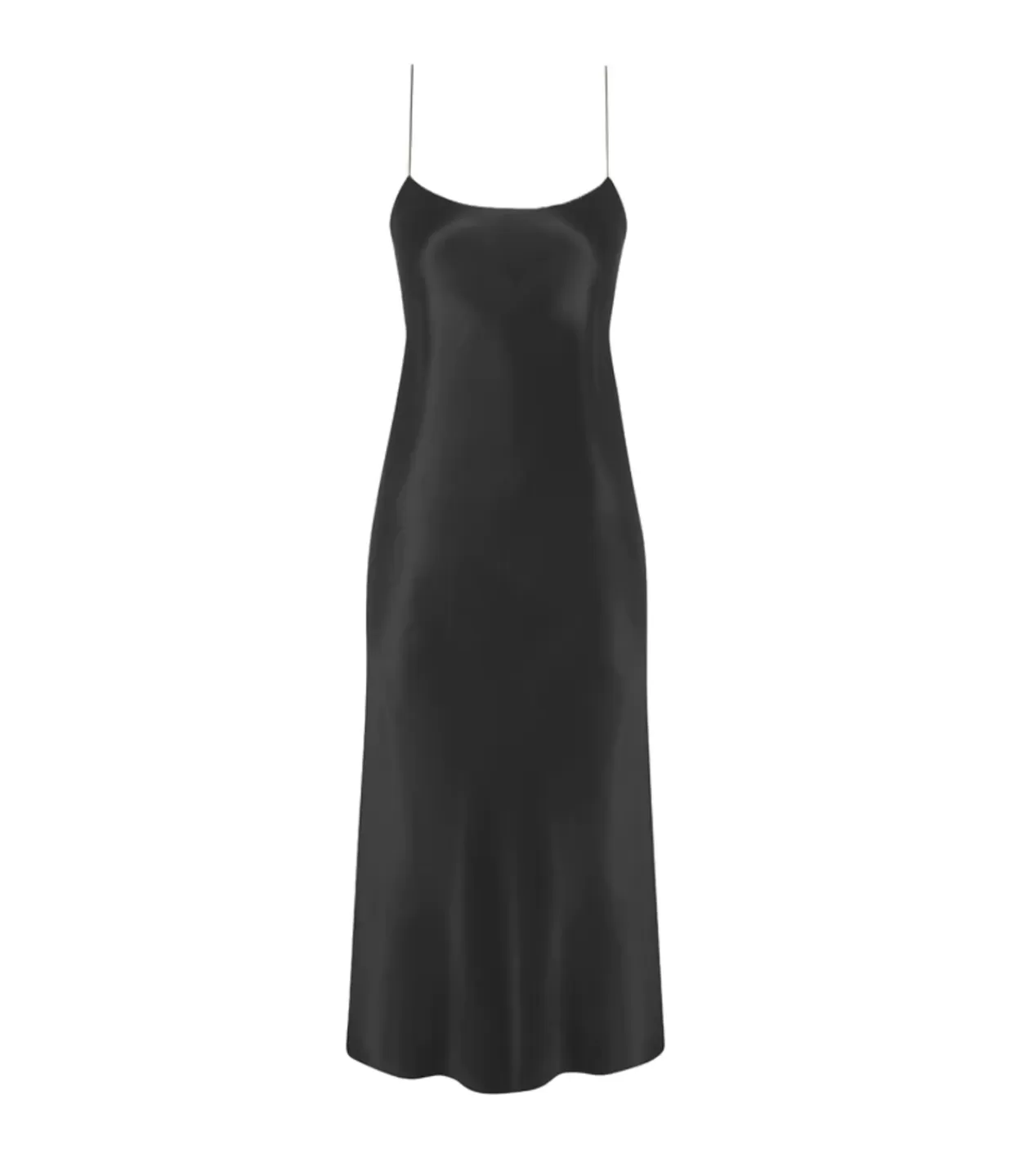 Store Carolyn Silk Slip Maxi Dress In Black Dresses