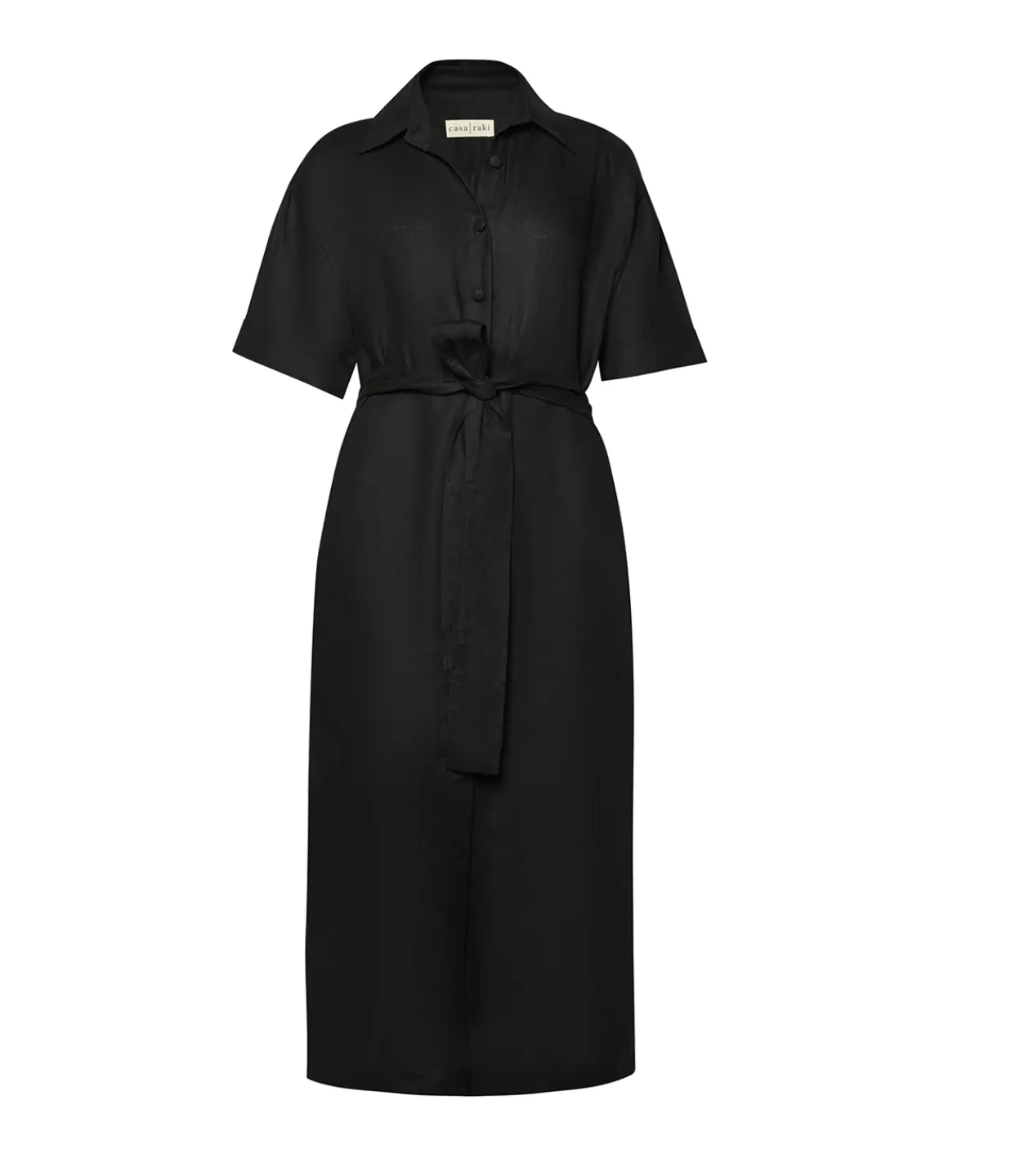 Discount Casilda Linen Shirt Dress In Black Dresses