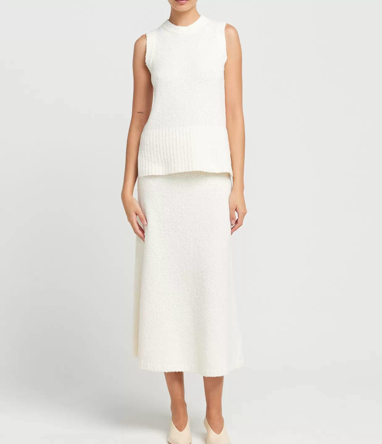 Flash Sale Celeste Cashmere Blend Skirt In Off White Skirts