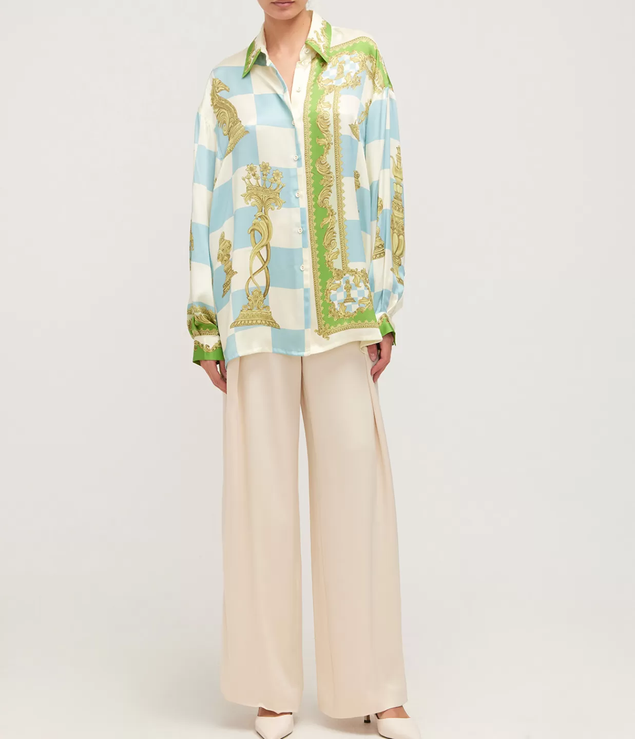 Online Checkmate Silk Shirt In Mulit Tops