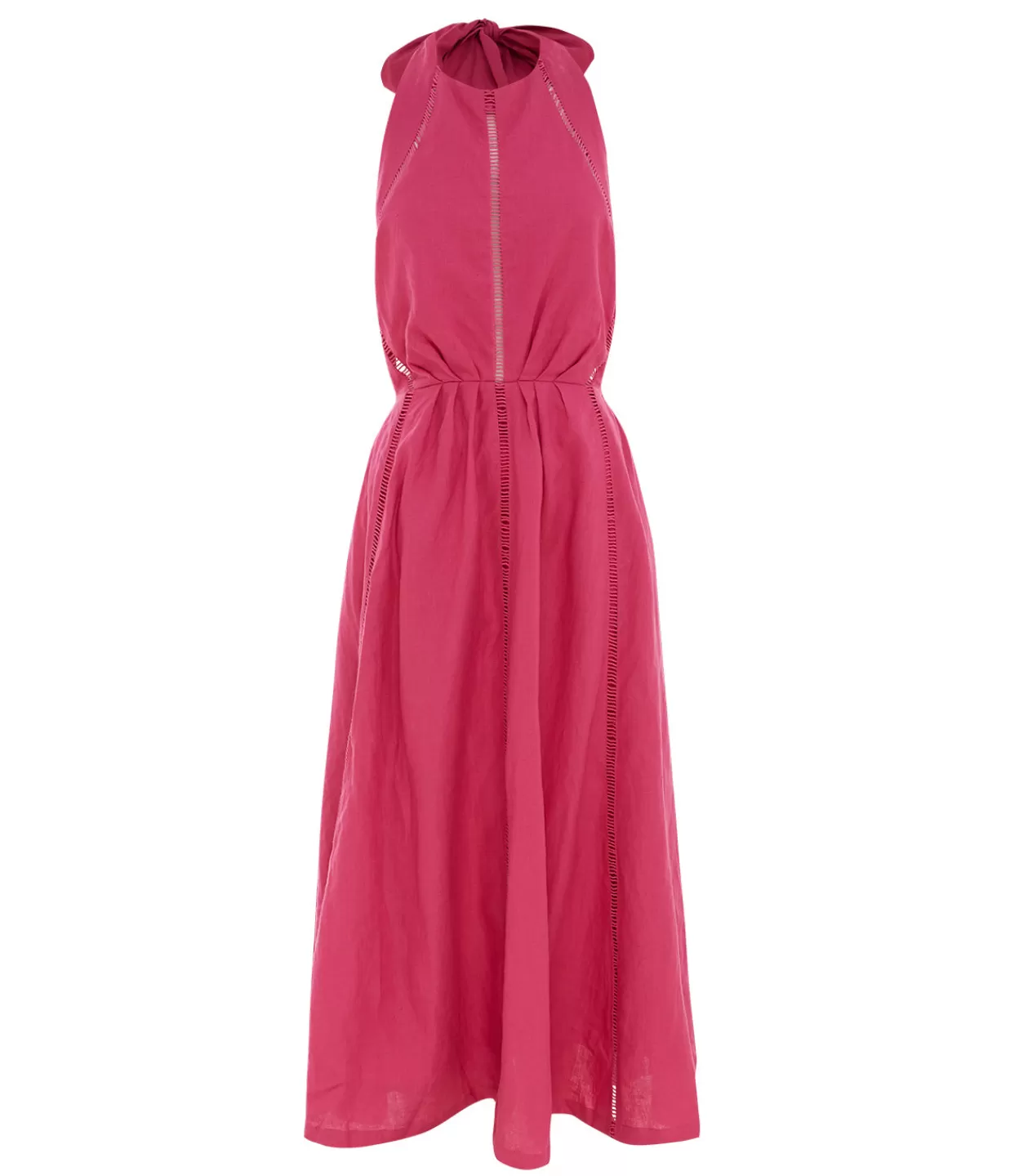 Outlet Chloe Linen Midi Dress In Pink Dresses