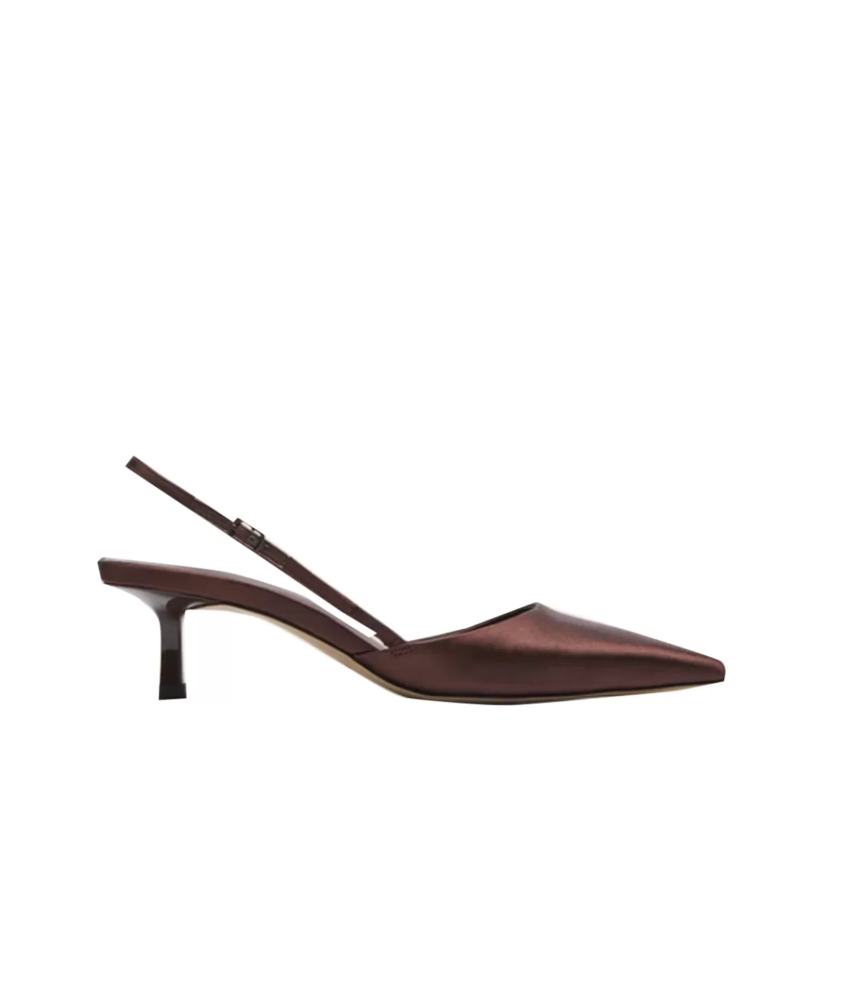 Fashion Clara Point Heel In Chocolate Satin Heels & Pumps