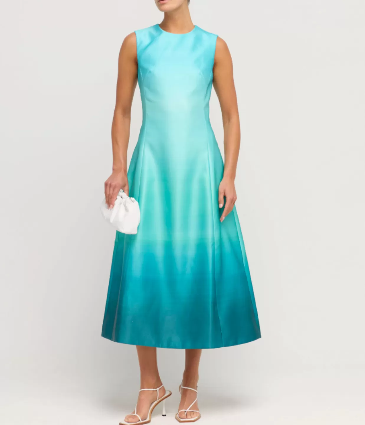 Hot Cleo Sleeveless Midi Dress In Ombre Aqua Dresses