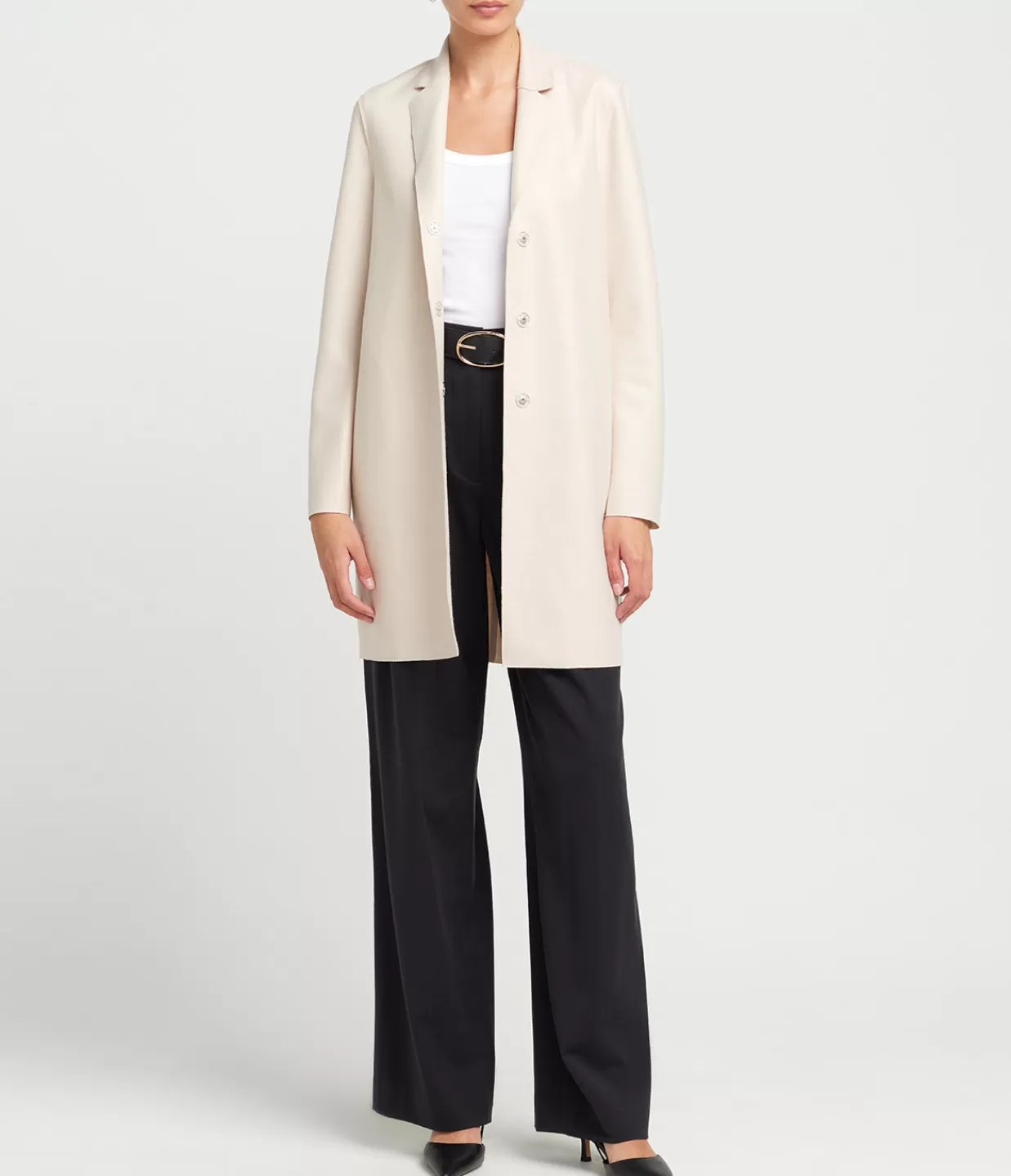 Cheap Cocoon Coat In Cream Jackets & Outerwear