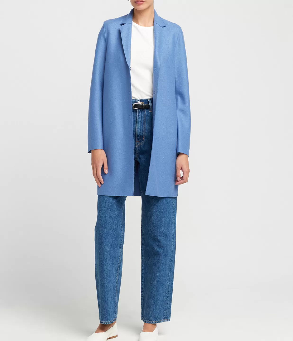 Fashion Cocoon Coat In Denim Blue Jackets & Outerwear