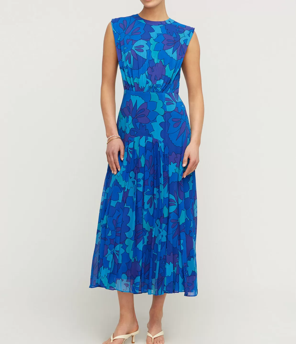 Shop Coralie Sleeveless Dress In Looking Glass Blue Dresses