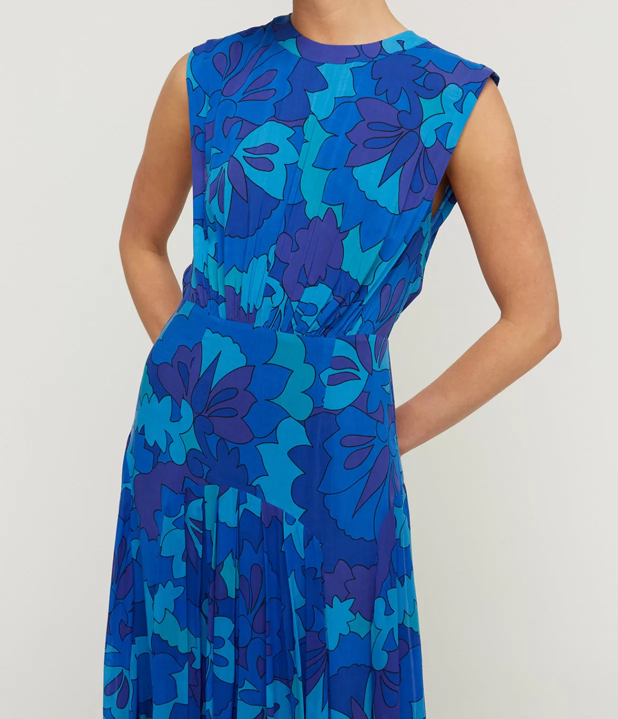 Shop Coralie Sleeveless Dress In Looking Glass Blue Dresses