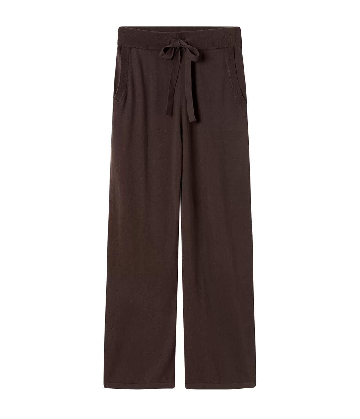 Online Cotton Cashmere Wide Leg Pant In Chocolate Pants