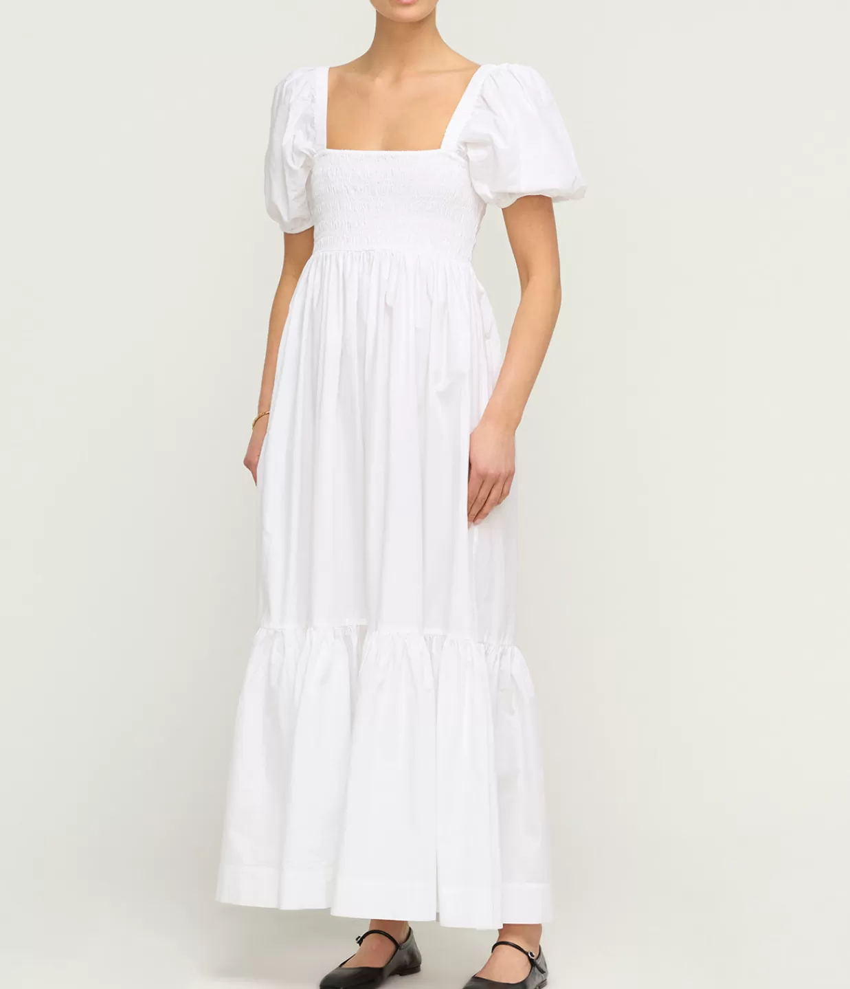 Sale Cotton Poplin Smock Dress In Bright White Dresses