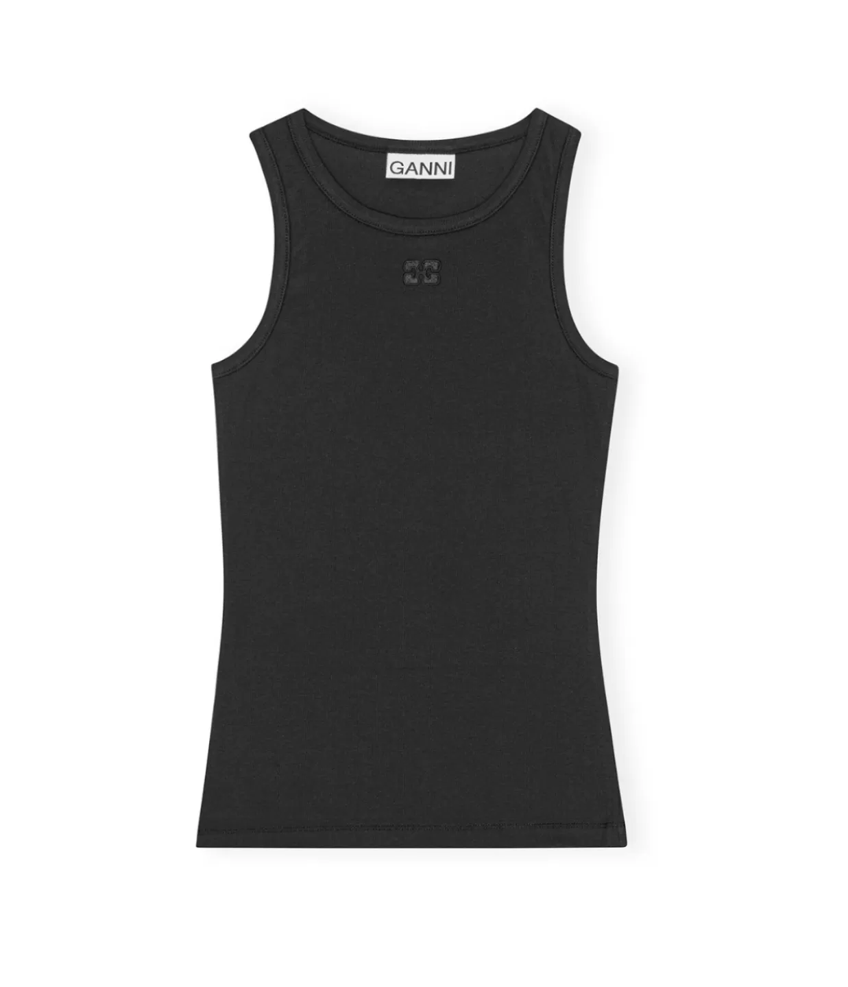 Fashion Cotton Ribbed Tank Top In Black T-Shirts & Tanks