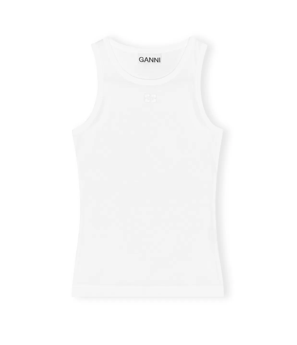 Discount Cotton Ribbed Tank Top In White T-Shirts & Tanks