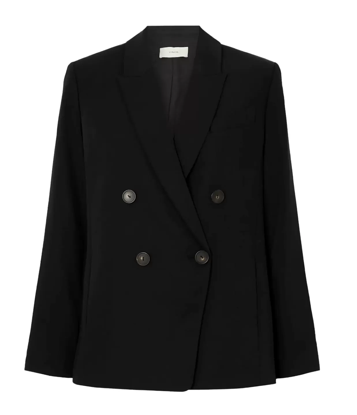 Cheap Crepe Double Breasted Blazer In Black Jackets & Outerwear