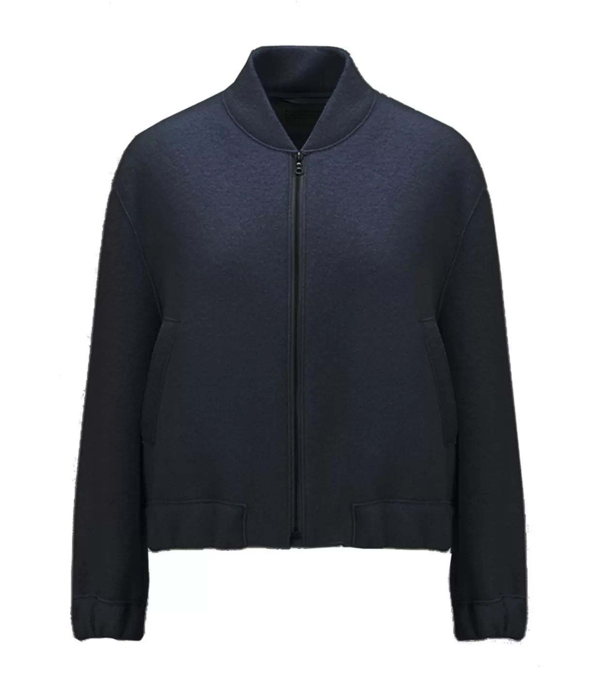 Best Sale Cropped Wool Bomber Jacket In Navy Jackets & Outerwear