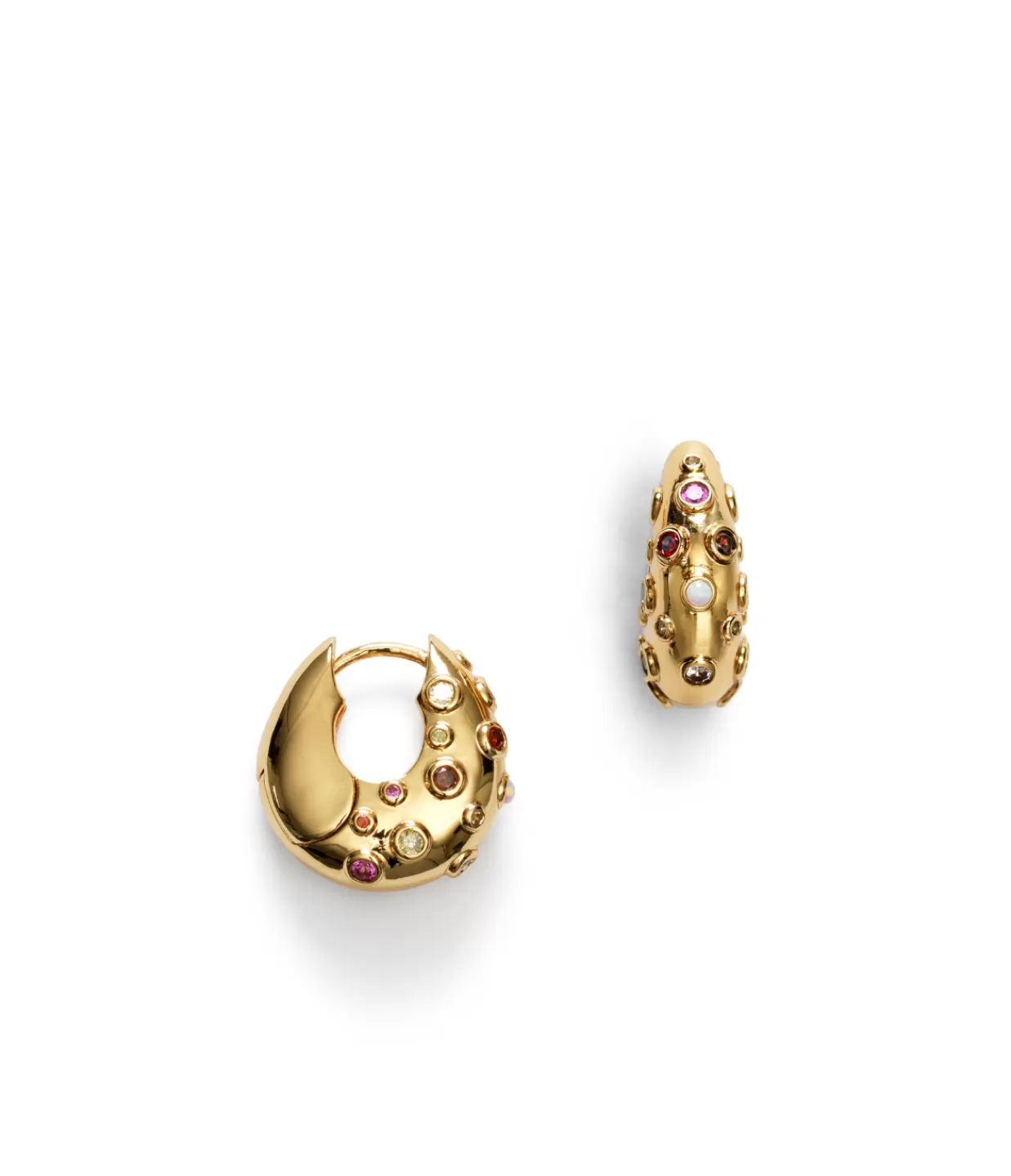 Fashion Crystal Bay Hoop Gold Jewellery | Earrings