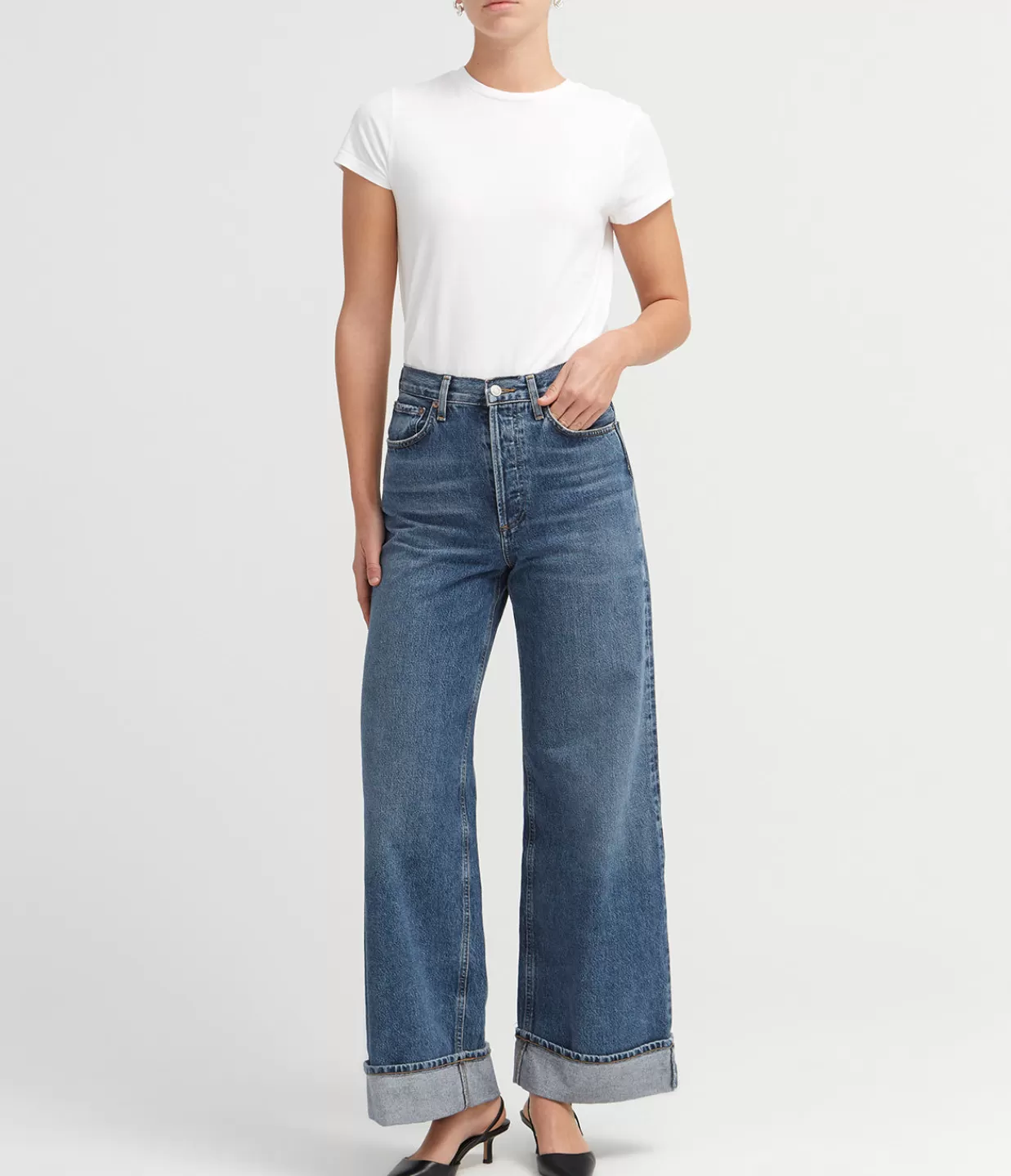 Outlet Dame High Rise Wide Leg Jean In Control Denim