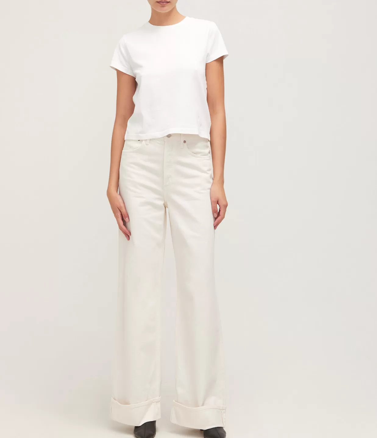 New Dame High Rise Wide Leg Jean In Fortune Cookie Denim