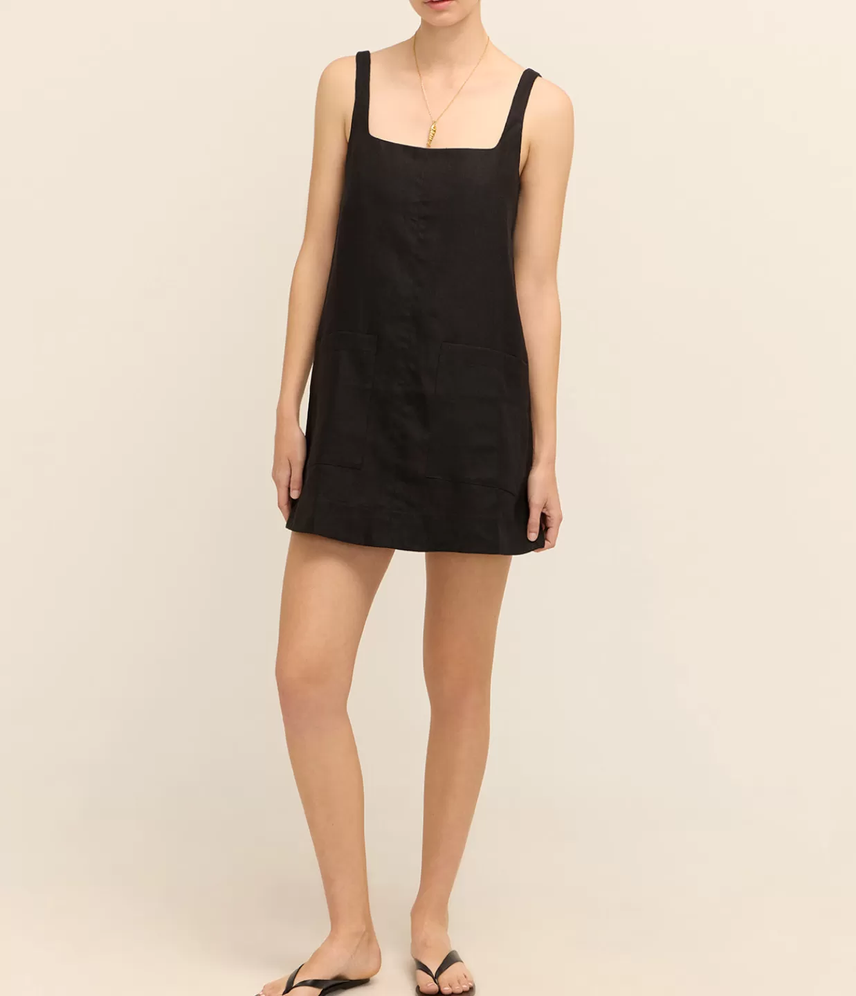 Online Delphi A-line Mini Dress In Black Dresses