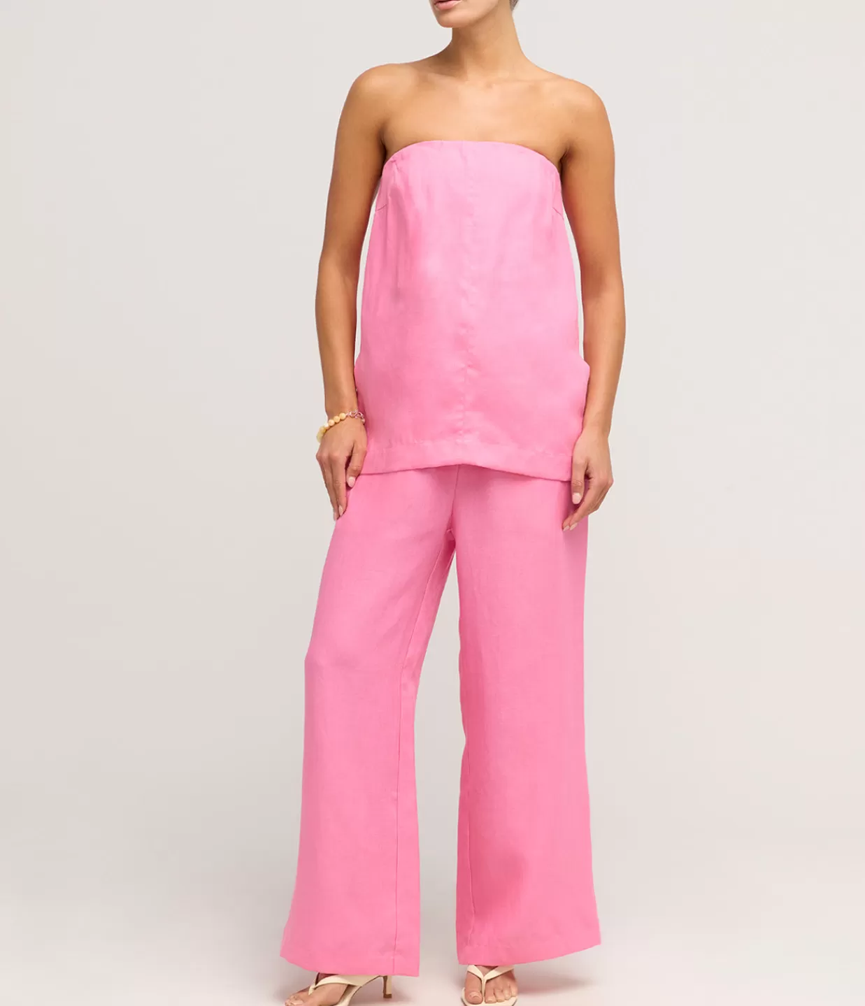 New Delphi Organic Linen Drawstring Pant In Rose Pants