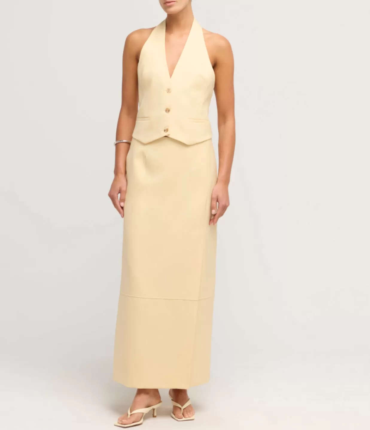 Cheap Delphi Split Midi Skirt In Butter Skirts