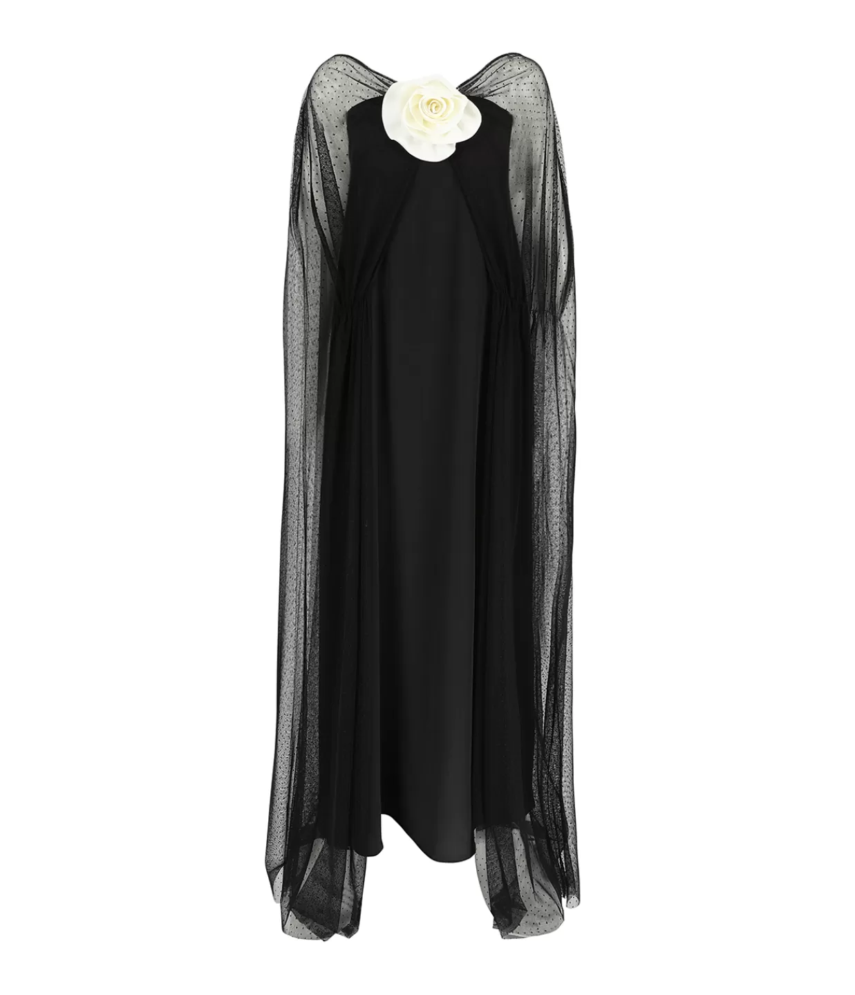 Fashion Delphine Sheer Maxi Dress In Black Dresses