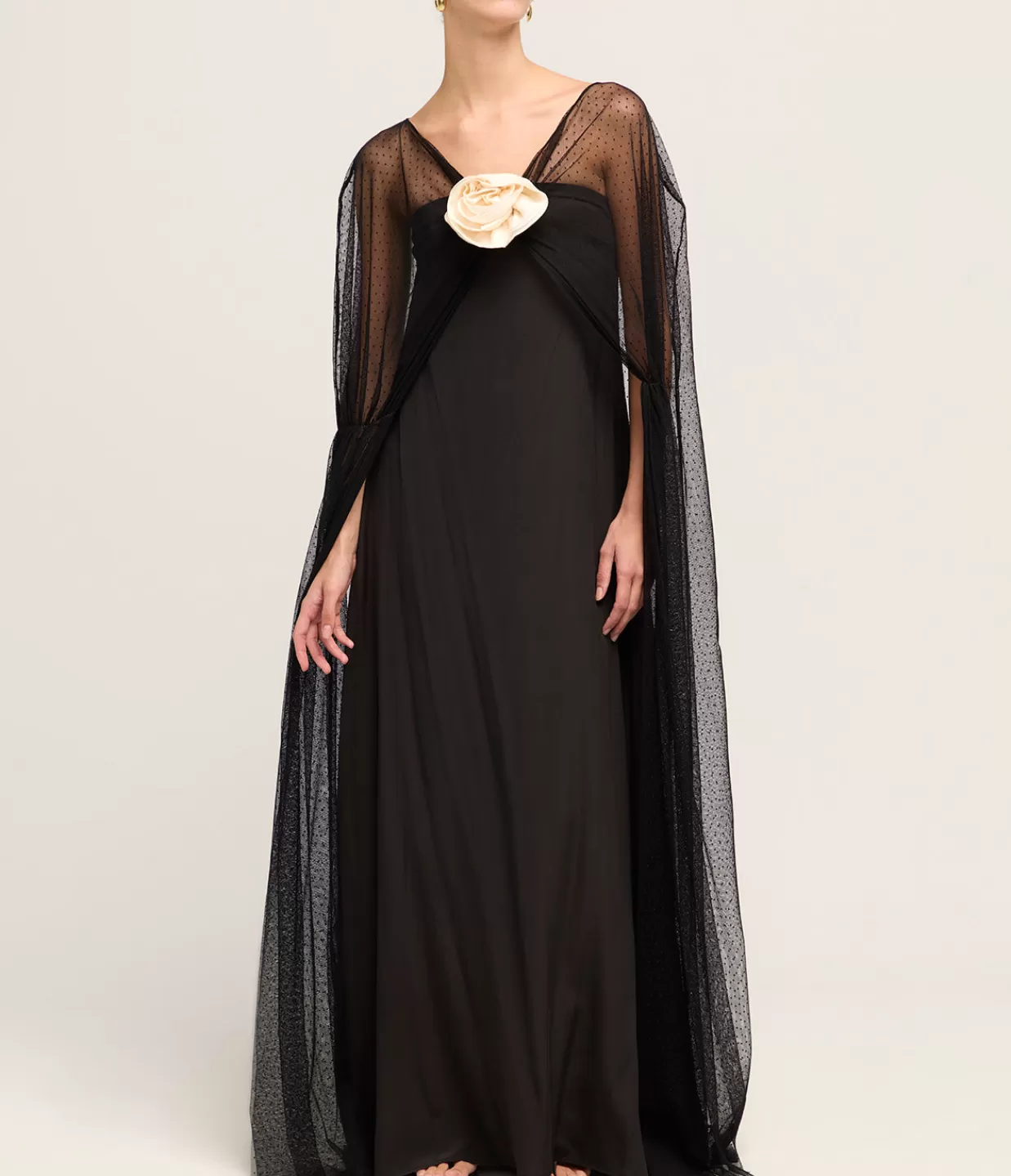 Fashion Delphine Sheer Maxi Dress In Black Dresses