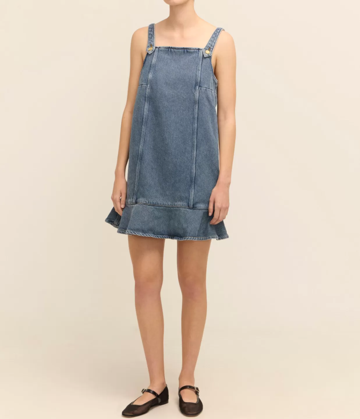 Best Denim Mini Dress In Tint Wash Dresses