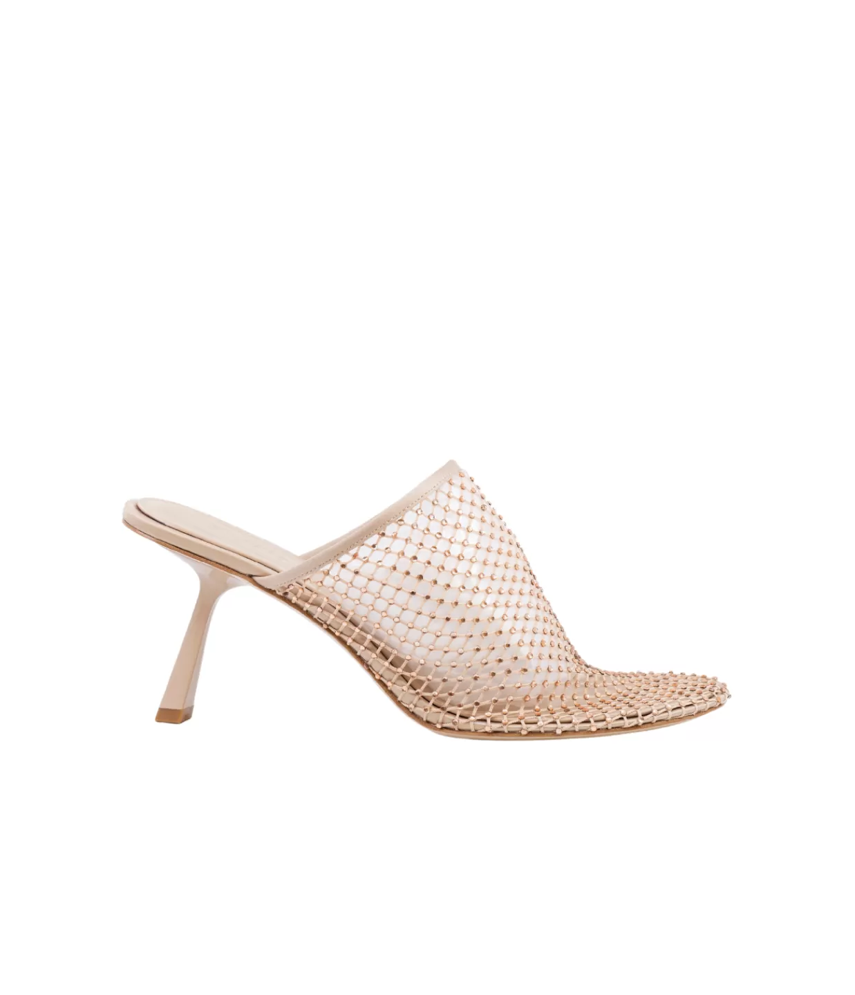 Cheap Dolly Mesh Mule In Nude Heels & Pumps