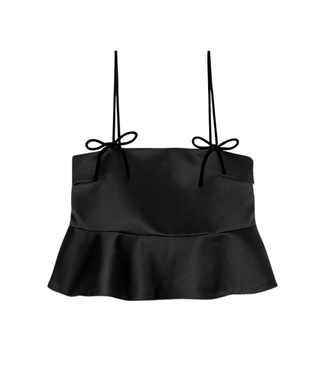 Best Sale Duchesse Satin Top In Black Tops