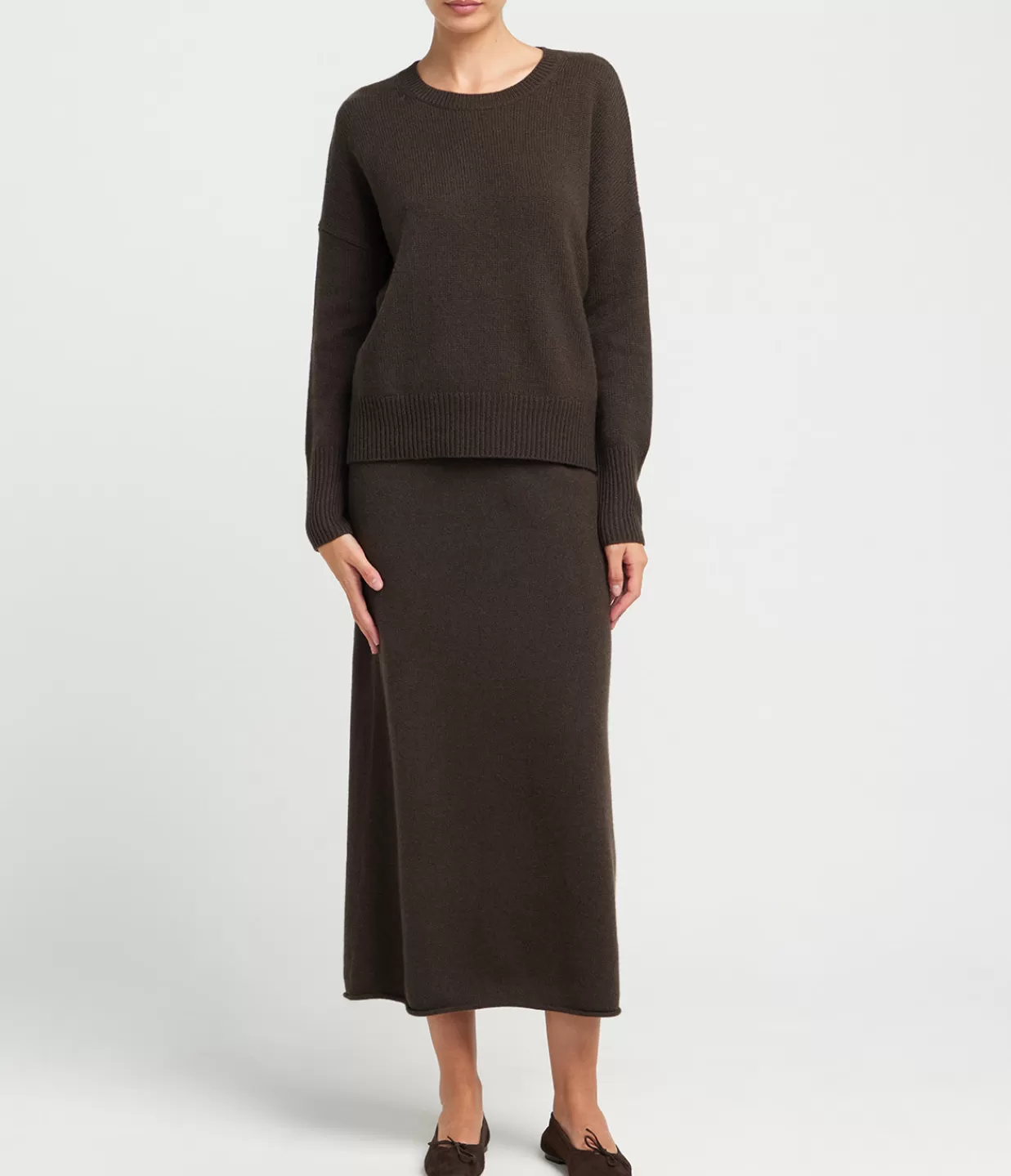 Cheap Elin Knitted Skirt In Wood Loungewear | Skirts